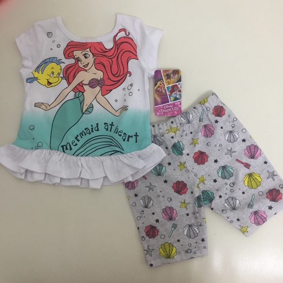 Disney Ariel set shorts leggings top - Picture 4 of 4